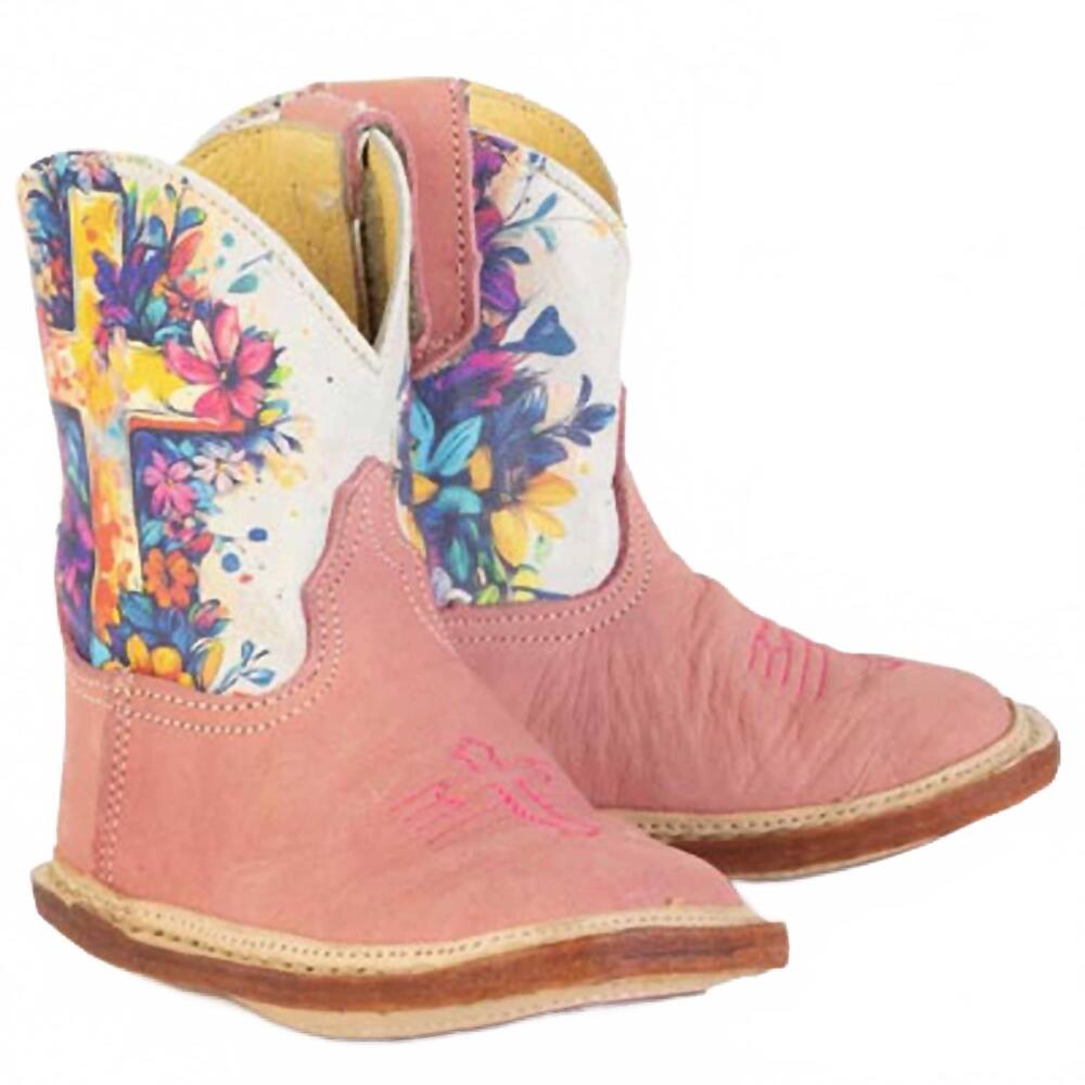 NEW TIN HAUL girls lil tykes love jesus boots in vivid blue, yellow, and pink